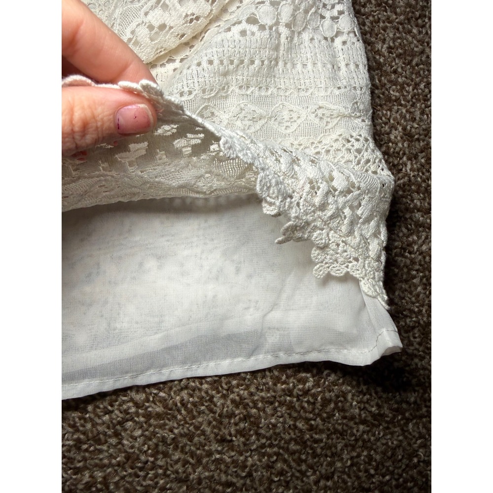 Mossimo Crochet‎ Lined Lace Cami Tank Top XL TG Cream Boho Cowgirl Indie Y2K - Picture 6 of 10